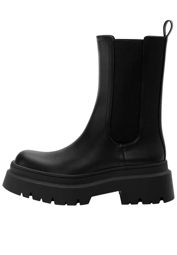 DISTRESSED CHUNKY  - Platform ankle boots - black