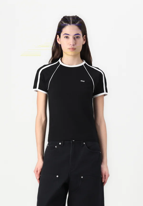 DIVERSION RAGLAN TEE  - Print T-shirt - black