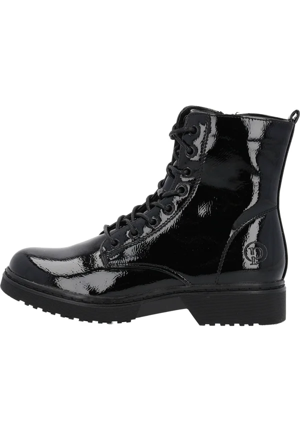 DJERBA - Platform ankle boots - black lack