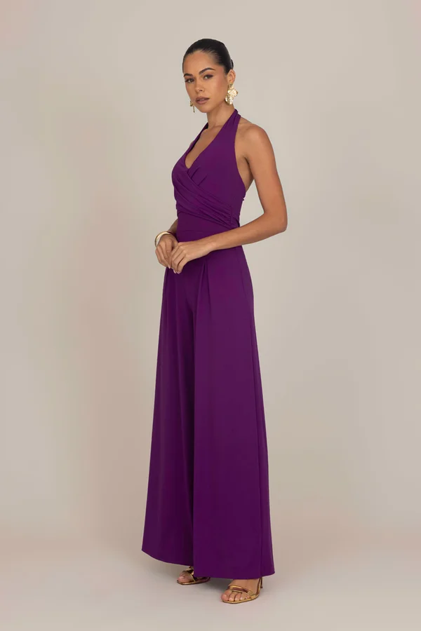 DOLLY WRAP - Jumpsuit - plum