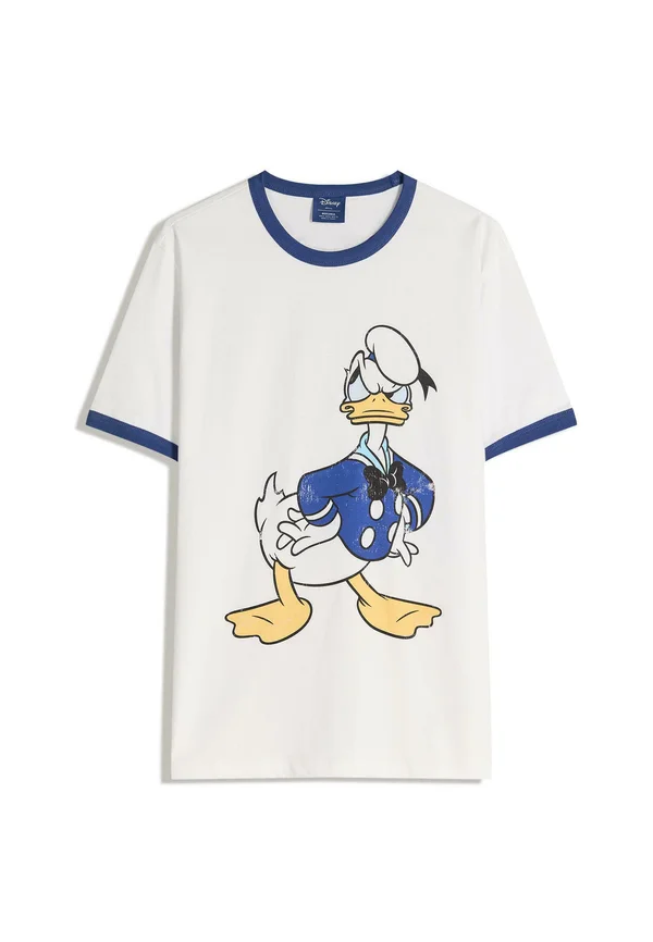 DONALD DUCK SHORT-SLEEVE WITH CONTRAST RIBBING - Print T-shirt - white