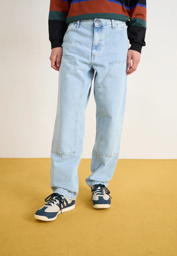 DOUBLE KNEE PANT - Straight leg jeans - blue heavy stone bleached