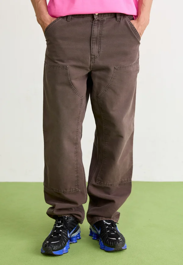 DOUBLE KNEE PANT - Trousers - tobacco stone