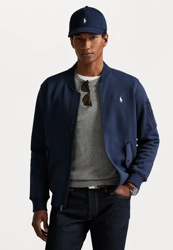 DOUBLE KNIT BOMBER JACKET - Bomber Jacket - aviator navy