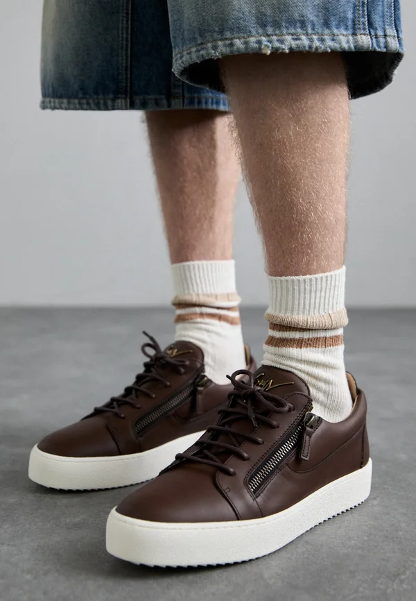 DOUBLE ZIP - Trainers - dark brown