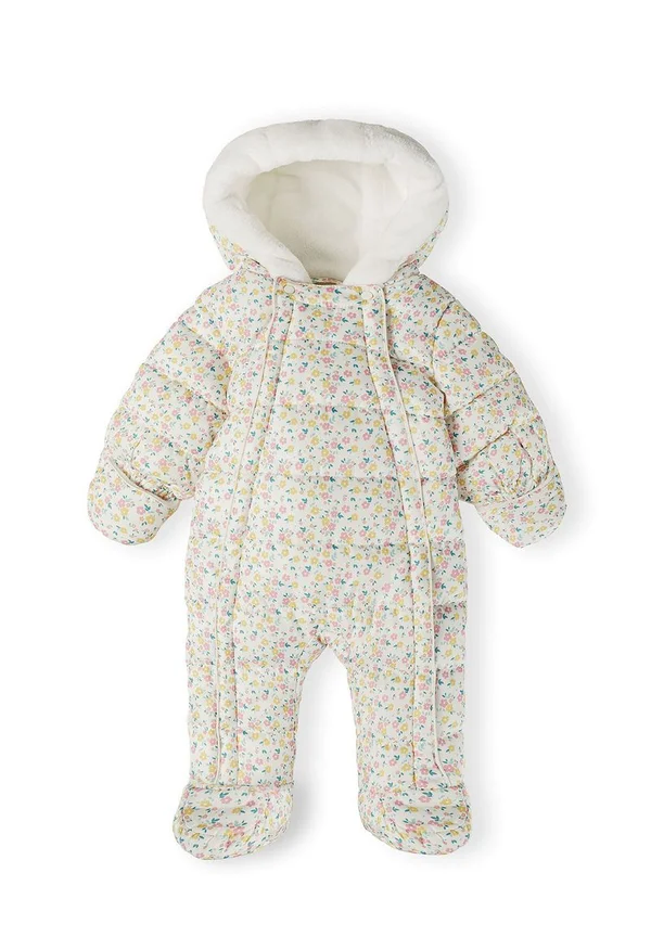 DOUBLE ZIP WITH ATTACHED MITTS - Snowsuit - off white