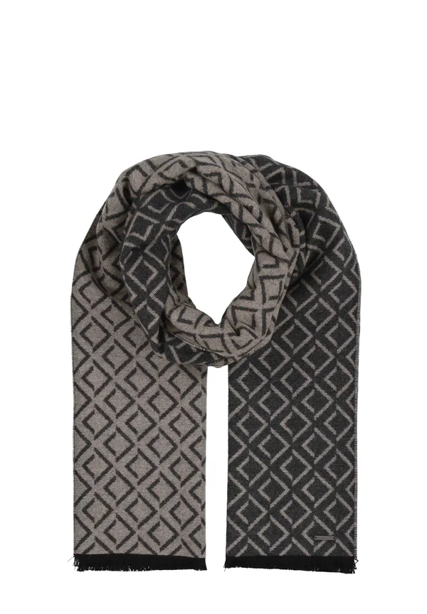 DOUBLEFACE GEOMETRIC DESIGN - Scarf - charcoal