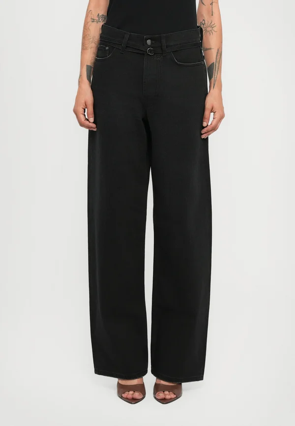 DOWN TO EARTH' WIDE LEG  - Relaxed fit jeans - washed black