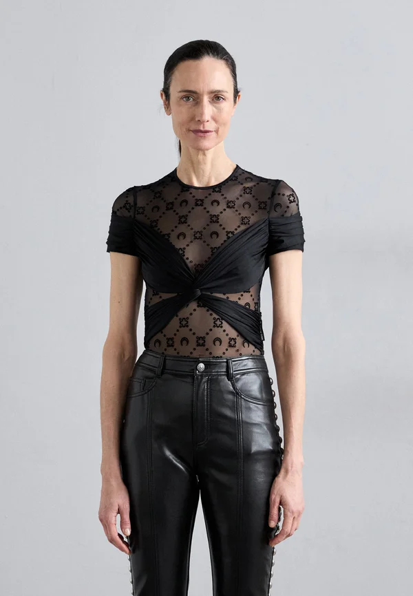 DRAPED - Print T-shirt - black