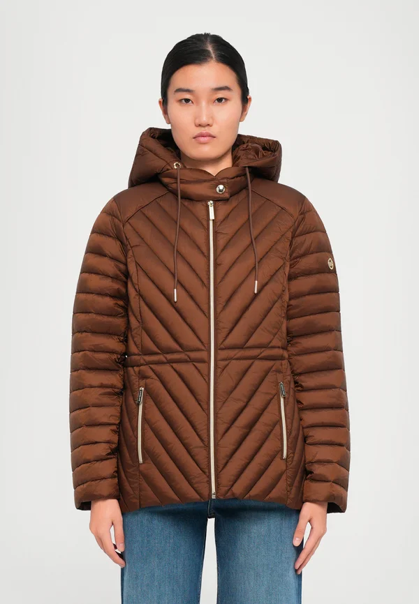 DRAWSTRING CHEVRON - Light jacket - caramel