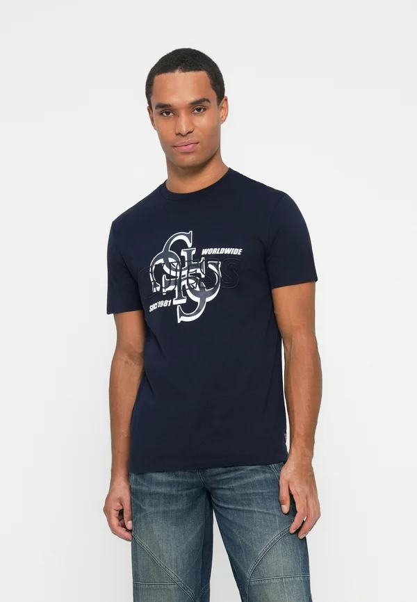 DROP SHADOW TEE - Print T-shirt - smart blue