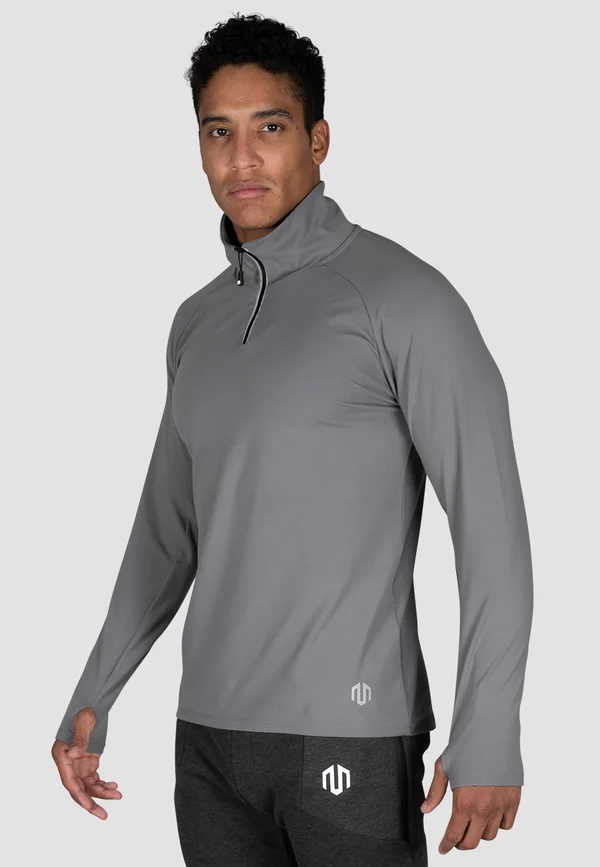 DRY HALF ZIP TOP - Long sleeved top - dunkelgrau