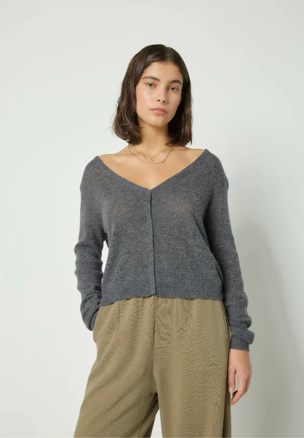 DUMY - Cardigan - gris fonce chine