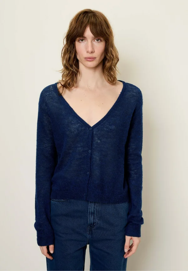 DUMY - Cardigan - navy chine
