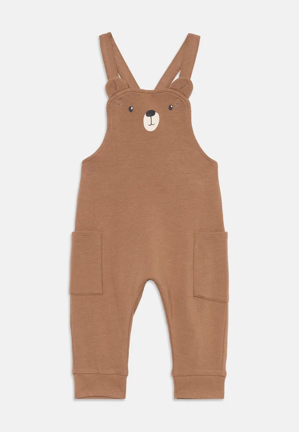 DUNGEREE ANIMAL FACE UNISEX - Dungarees - dusty brown