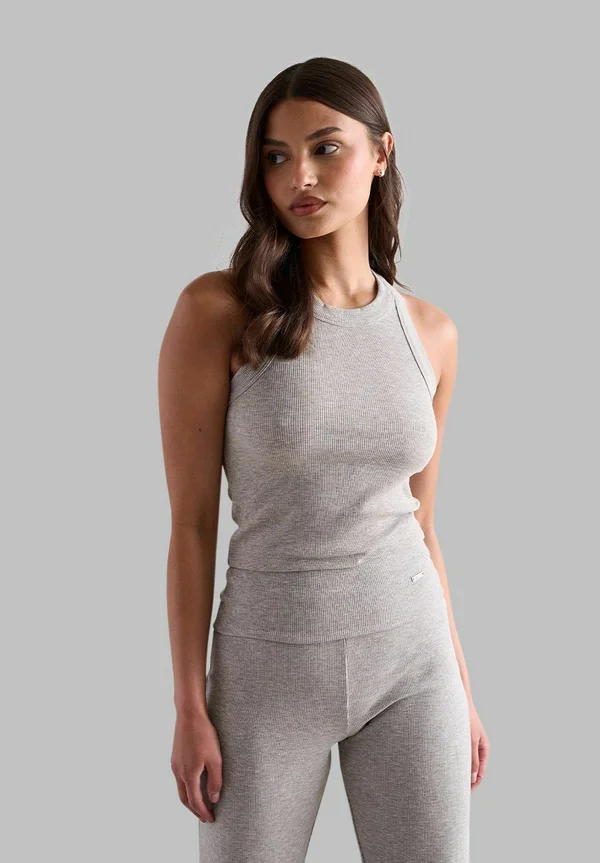 EASE RIBBED TANK - Top - grey melange