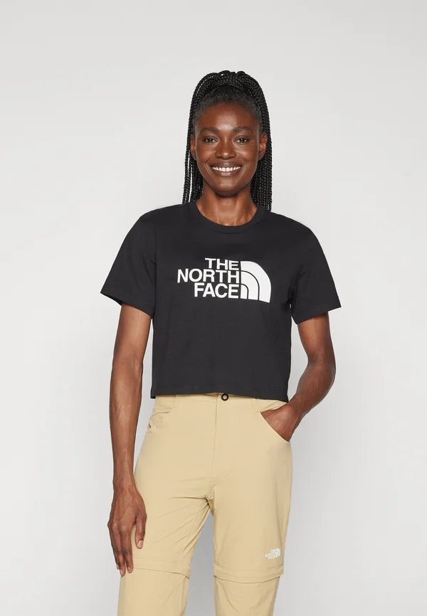 EASY RELAXED CROPPED TEE - Print T-shirt - black