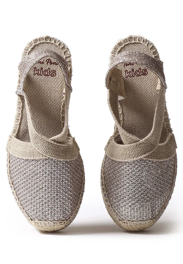 EDITA - Wedge sandals - platinum