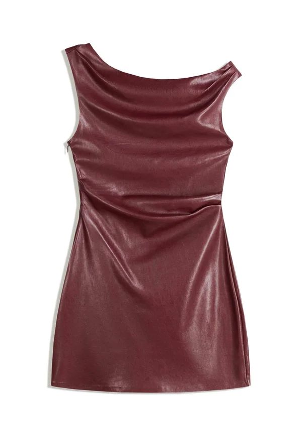 EFFECT ASYMMETRIC  - Shift dress - bordeaux