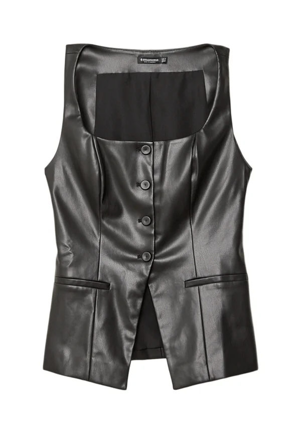 EFFECT WITH SQUARE NECKLINE - Waistcoat - black
