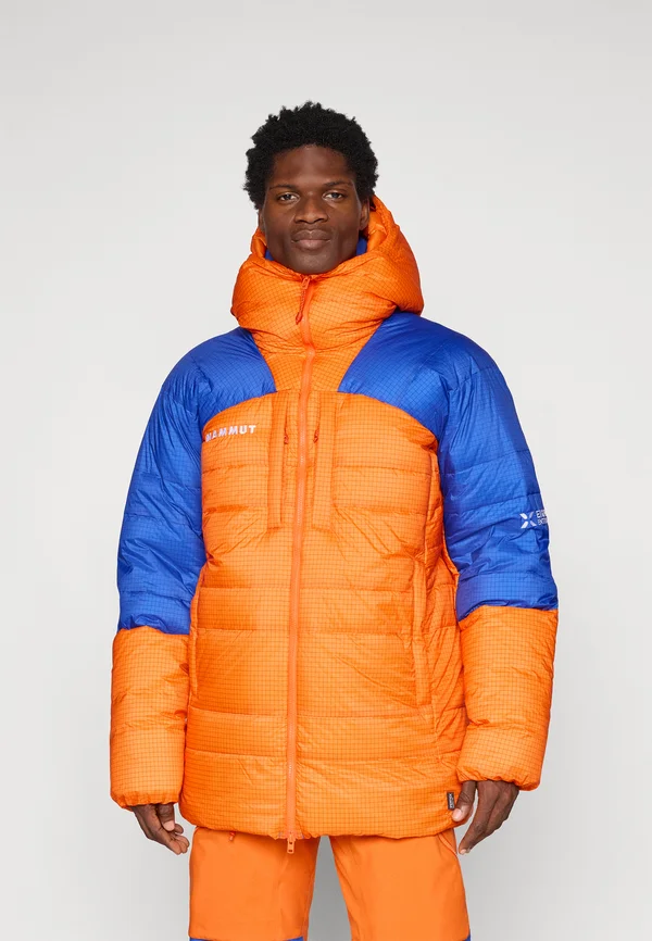 EIGER NORDWAND PRO HOODED MEN  - Down jacket - orange/blue