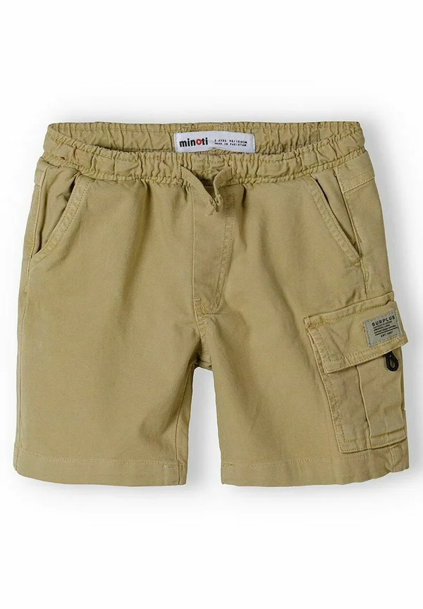 ELASTICATED WAIST - Denim shorts - tan