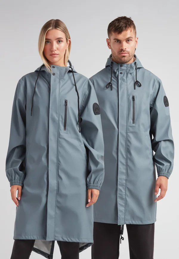 ELEMENTS LONGLINE HOODED RAINCOAT - Parka - GREY