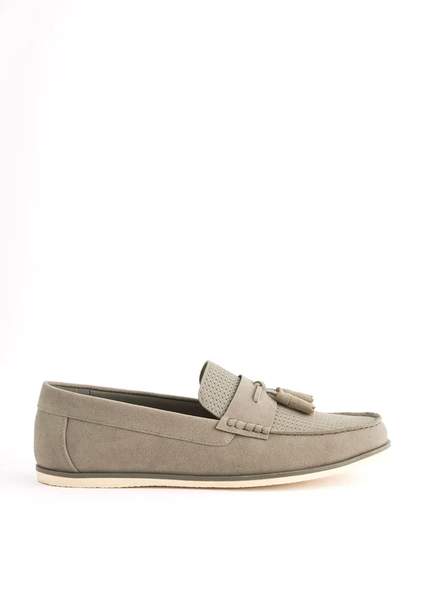 EMBOSSED TASSEL LOAFERS - Moccasins - grey