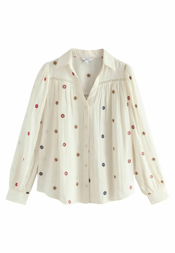 EMBROIDERED  - Button-down blouse - ecru
