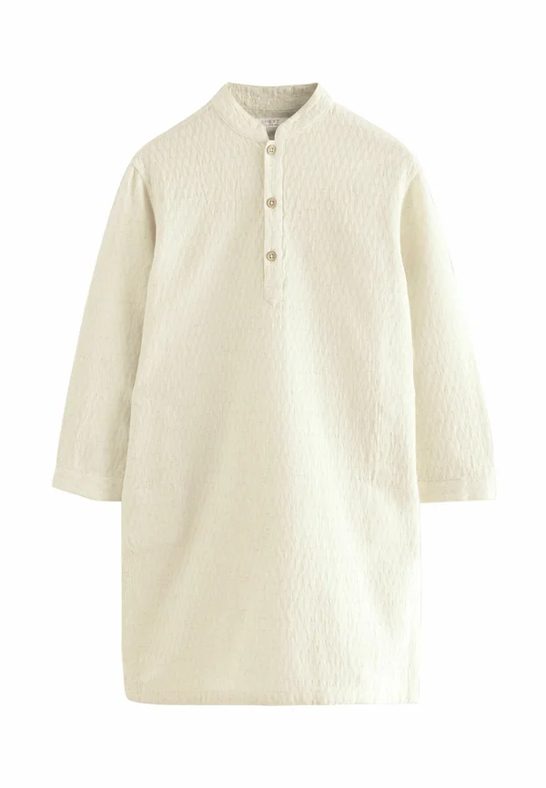 EMBROIDERED - REGULAR FIT - Shirt - ecru textured jacqard