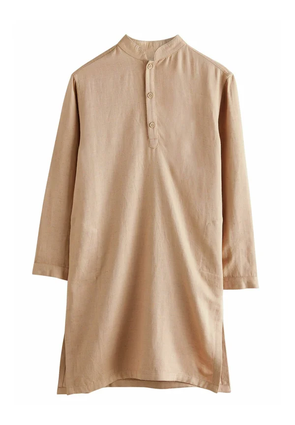 EMBROIDERED - REGULAR FIT - Shirt - mink brown plain