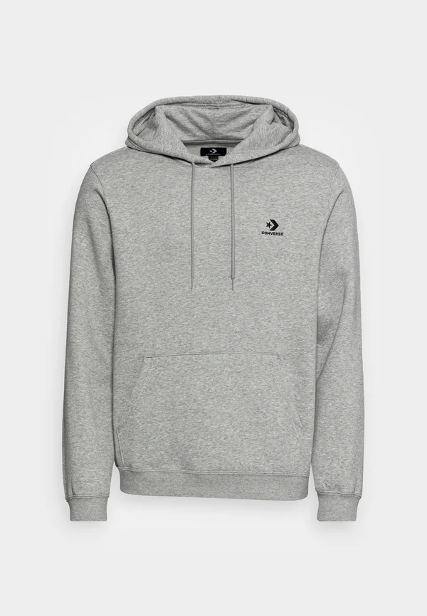 EMBROIDERED STAR CHEVRON BRUSHED BACK HOODIE UNISEX - Hoodie - grey