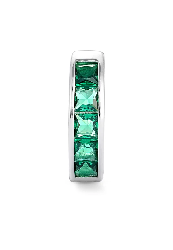EMERALD BAGUETTE HOOP UNISEX - Earrings - silver-coloured