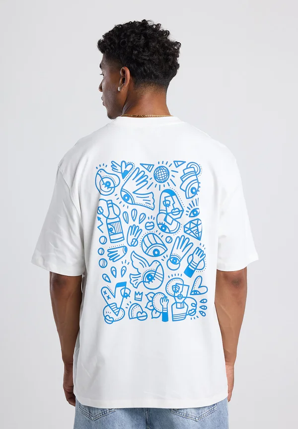ENNIO - Print T-shirt - white