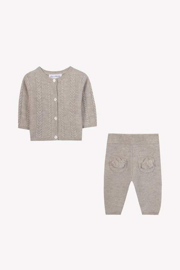 ENSEMBLELONG UNISEX - Tracksuit bottoms - moka