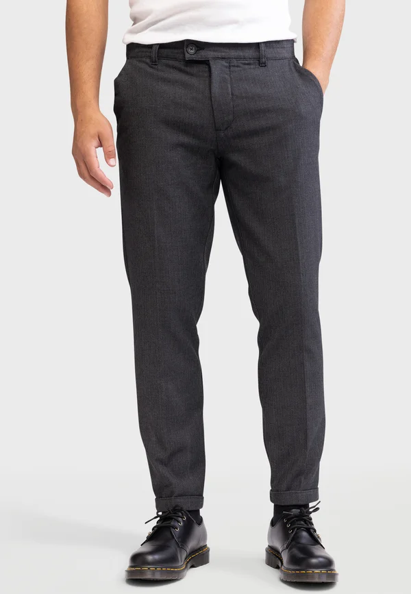 ERCAN - Trousers - black herringbone