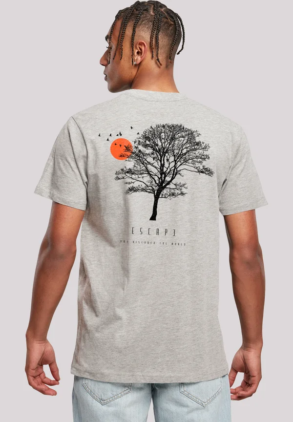 ESCAPE DISCOVER THE WORLD TREE BIRDS - Print T-shirt - heather grey