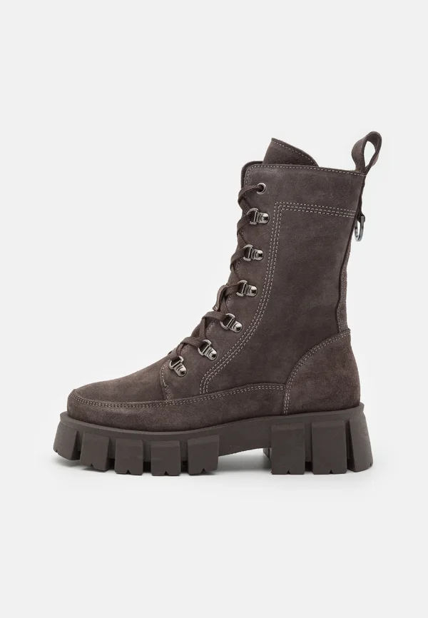 ESCAPE LACE UP HI WARM - Platform boots - taupe