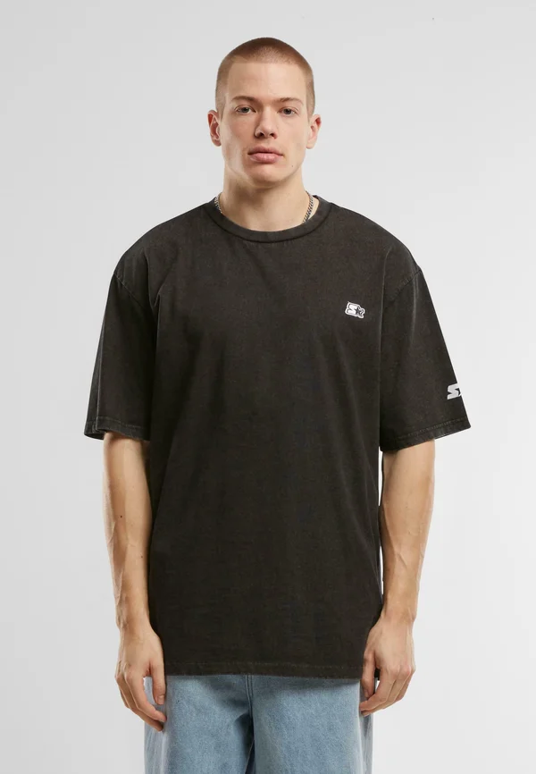 ESSENTIAL - Basic T-shirt - black acid washed