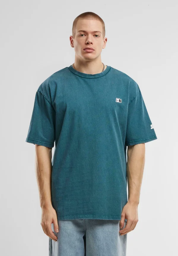 ESSENTIAL - Basic T-shirt - teal acid washed