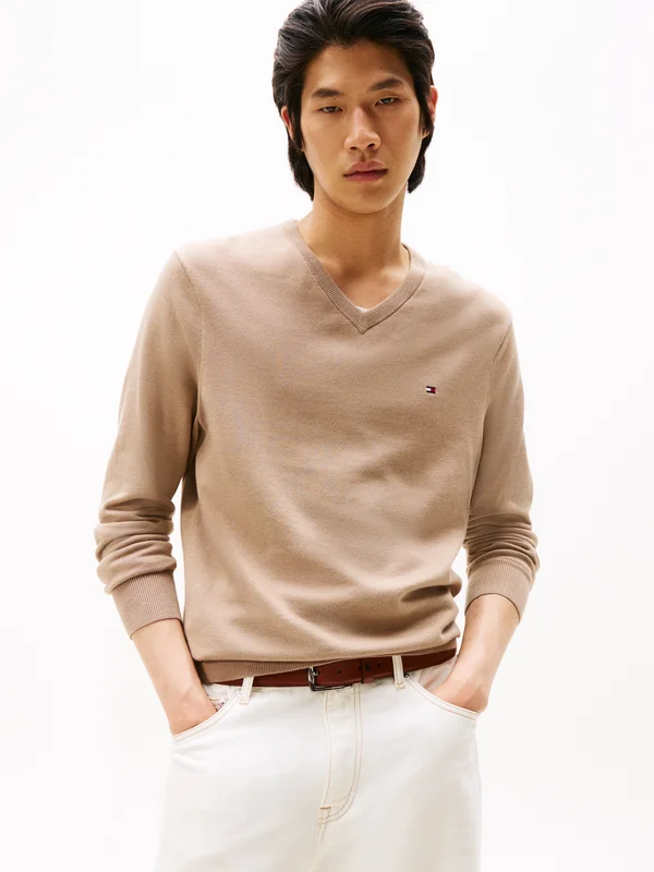 ESSENTIAL V NECK - Jumper - coastal taupe