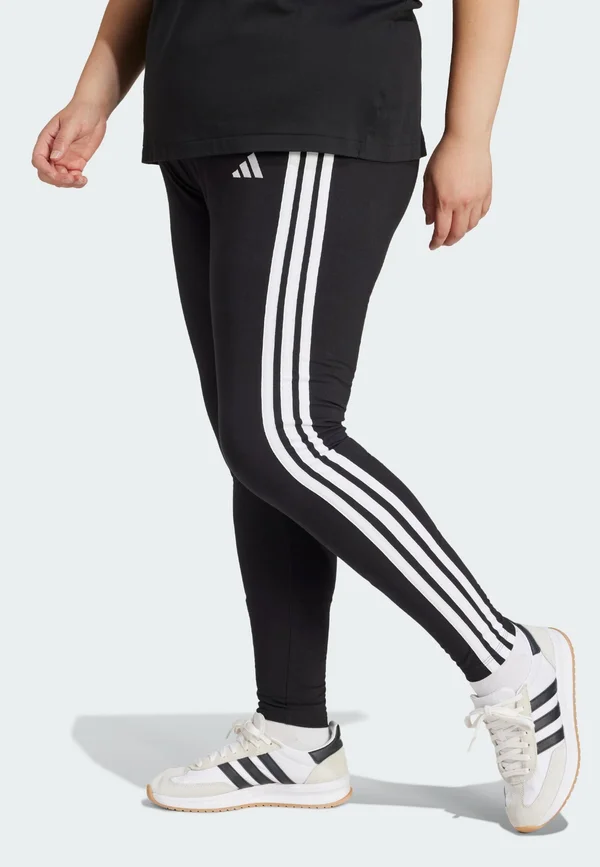 ESSENTIALS 3-STRIPES PLUS SIZE - Leggings - black white