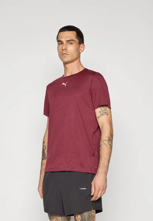 ESSENTIALS CAT TEE SMALL CAT - Sports T-shirt - ruby shimmer heather