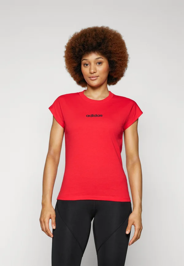 ESSENTIALS LINEAR - Basic T-shirt - pure ruby/black