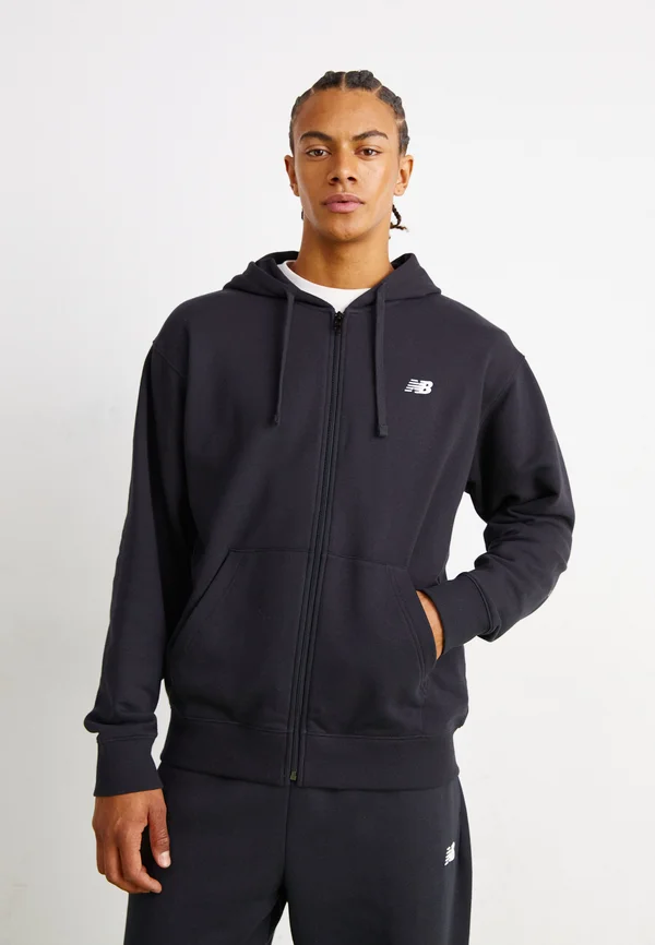 ESSENTIALS LOGO FULL ZIP - Zip-up sweatshirt - black