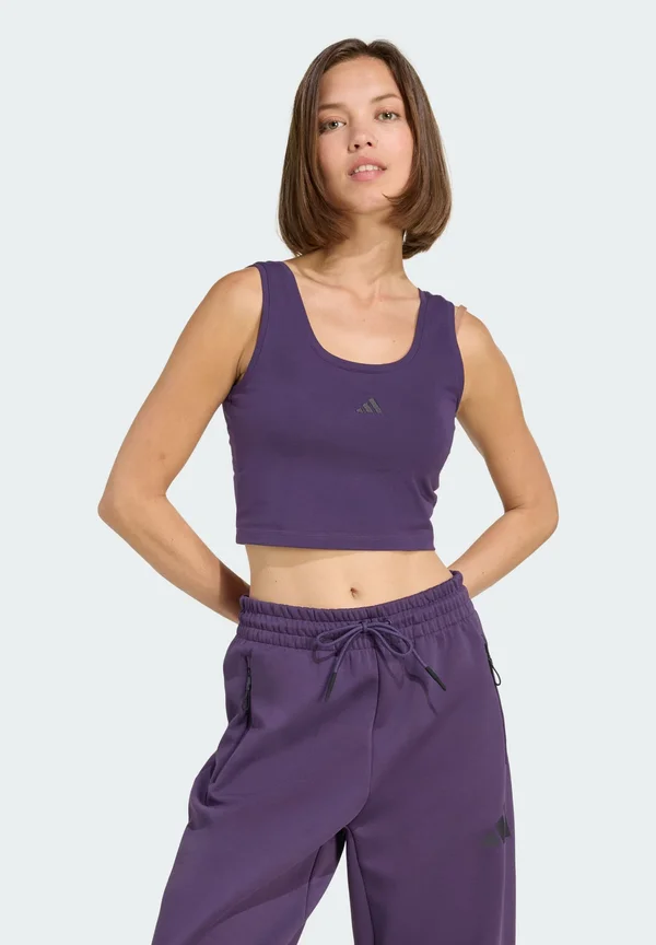 ESSENTIALS SMALL LOGO LIFESTYLE - Top - aurora plum/black