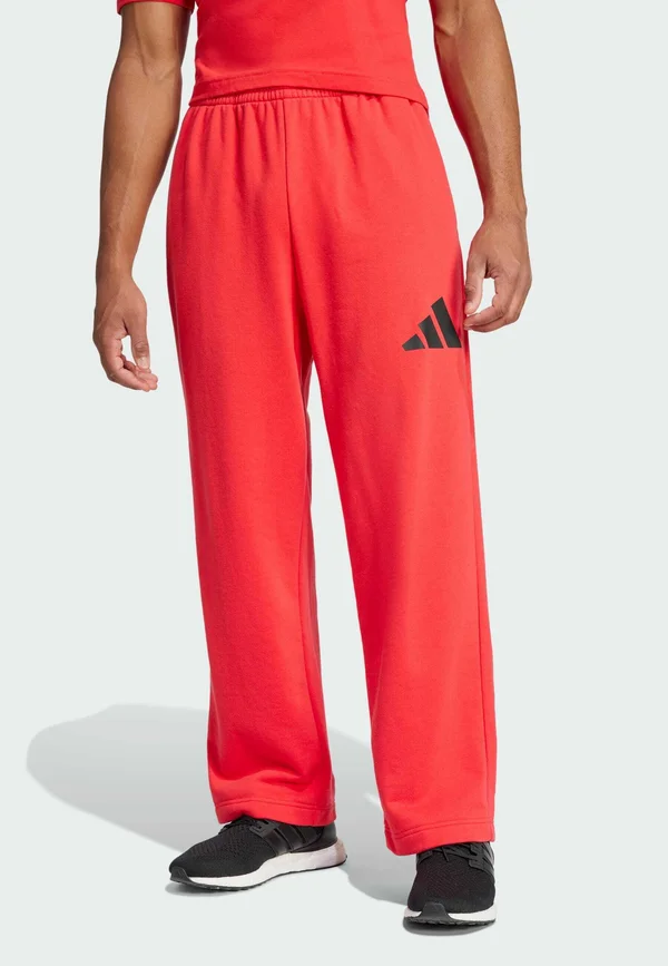 ESSENTIALS WIDE 3 BAR - Tracksuit bottoms - pure ruby black