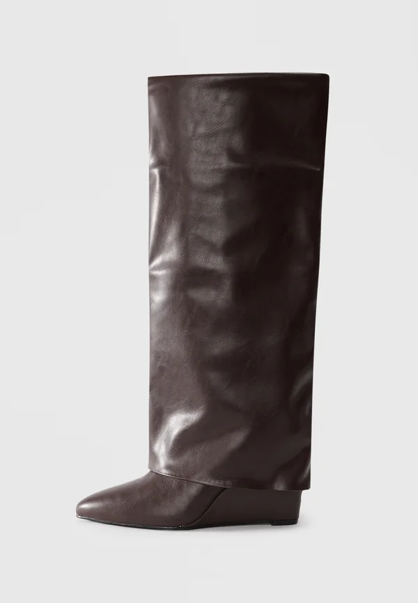 EVANDER - Wedge boots - dark chocolate