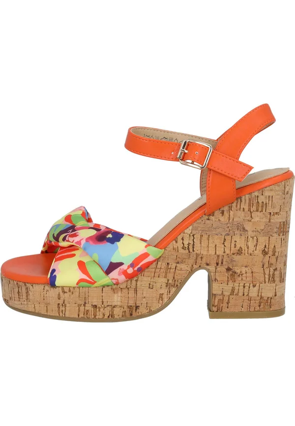 EVANIE - Platform sandals - orange multi