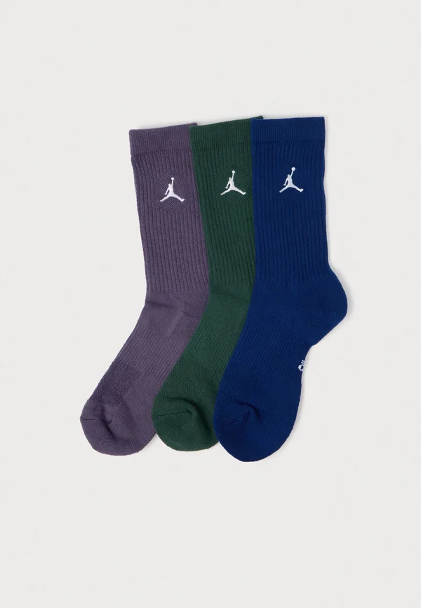 EVERYDAY CUSH CREW 3 PACK UNISEX  - Sports socks - blue void/midnight green/dark raisin/white